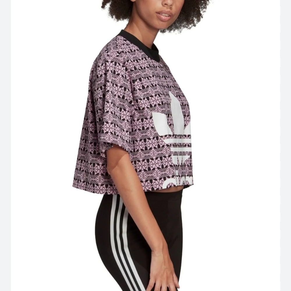 Adidas Crop Top with Logo Purple M